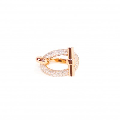 HERMÈS ROSE GOLD DIAMOND ADAGE RING H222614B